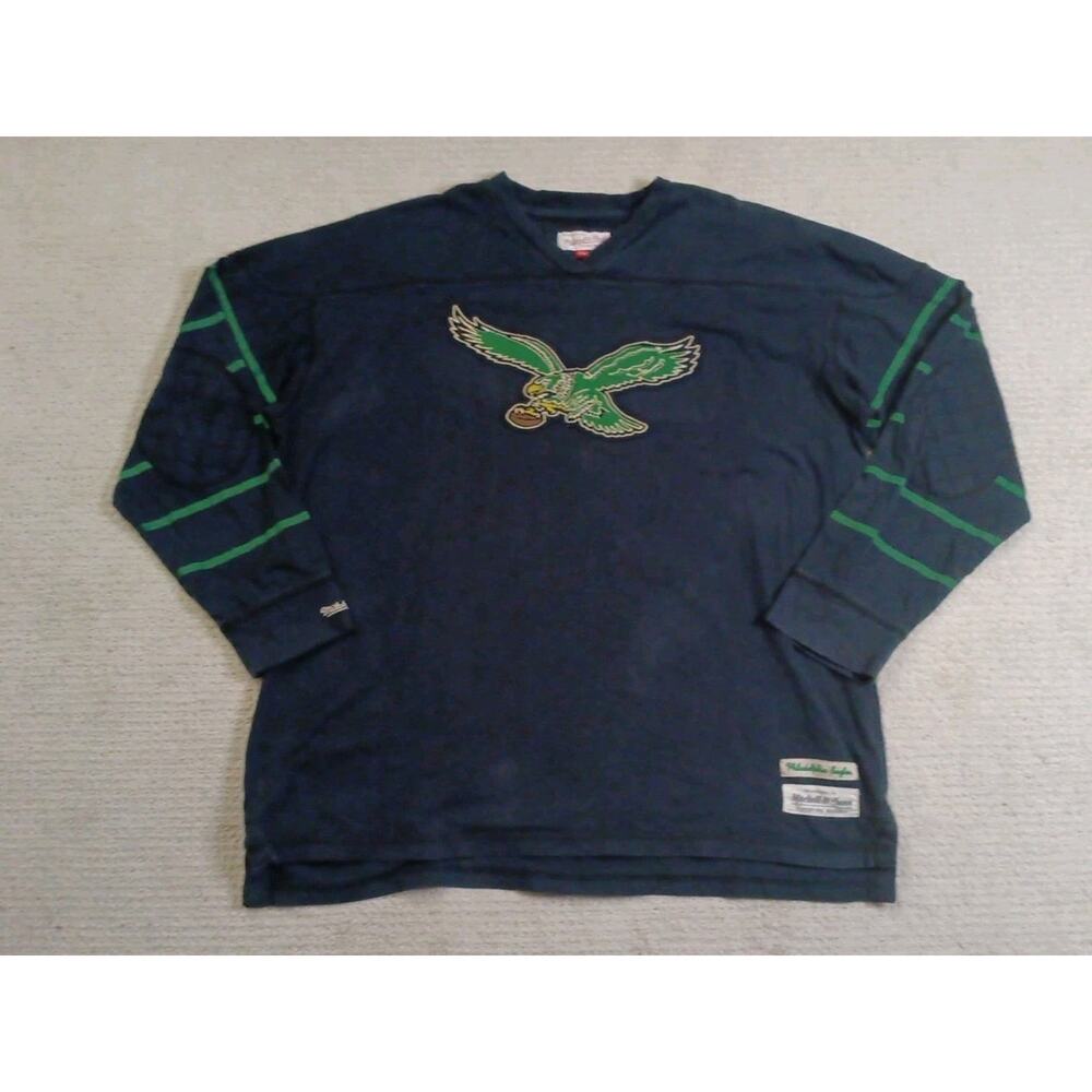 Philadelphia Eagles Mitchell & Ness Throwback Long Sleeve Shirt Mens 3XL